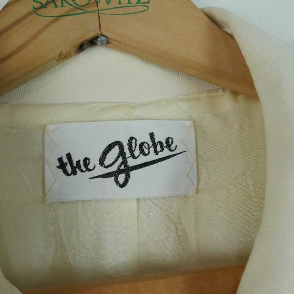 Vintage M L Peacoat 60s Mod Swing A Line Cream White Preppy Retro Spring Twee - Picture 2 of 13